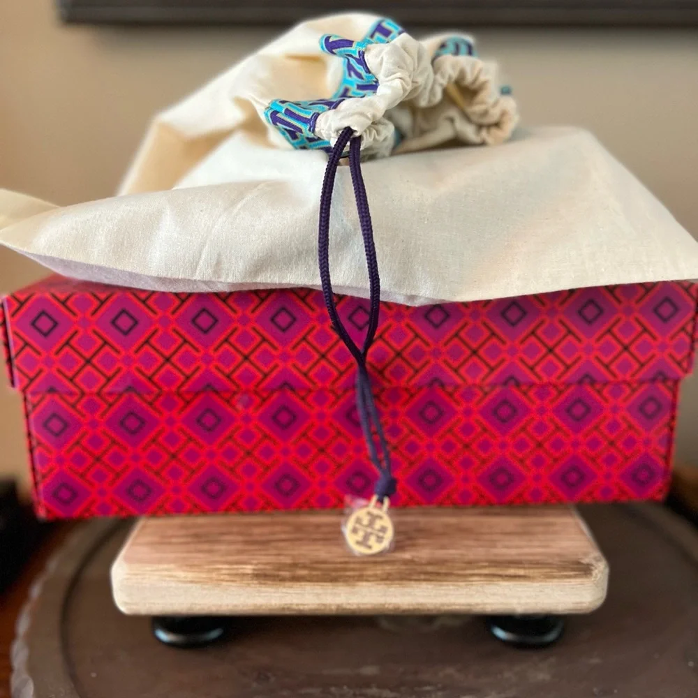 Tory Burch Black and White Rhinestone Miller Sandals - Picture 6 of 9